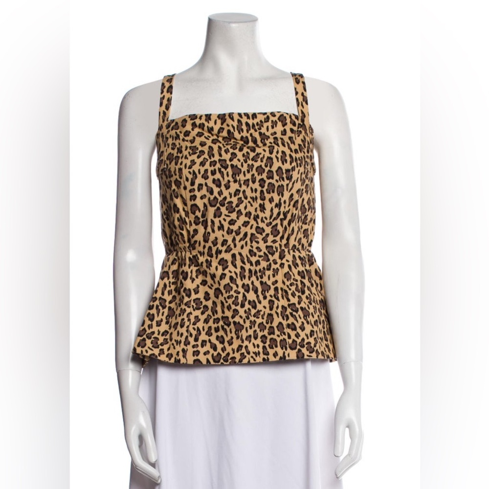 Adam Lippes Tan Leopard Print Blouse